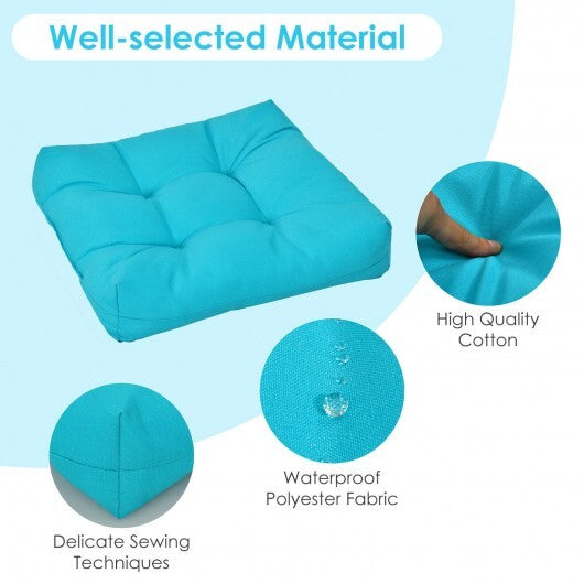 21 Inch x 21 Inch Patio Chair Seat Cushion Pads for Indoor and Outdoor-Turquoise - Color: Turquoise W2B