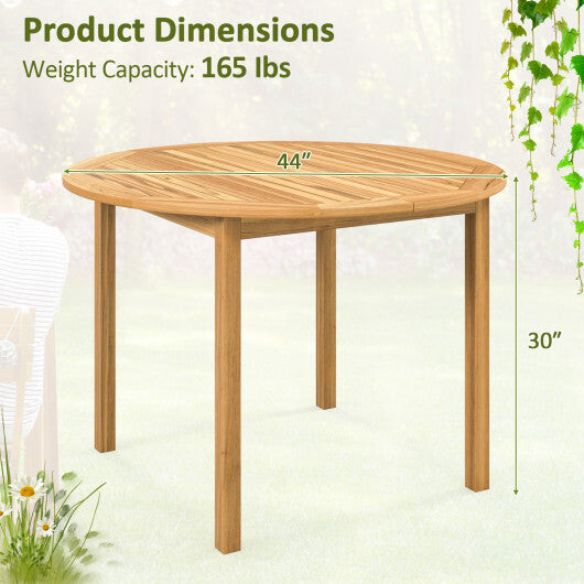 4-Person Large Round Outdoor Dining Table W2B