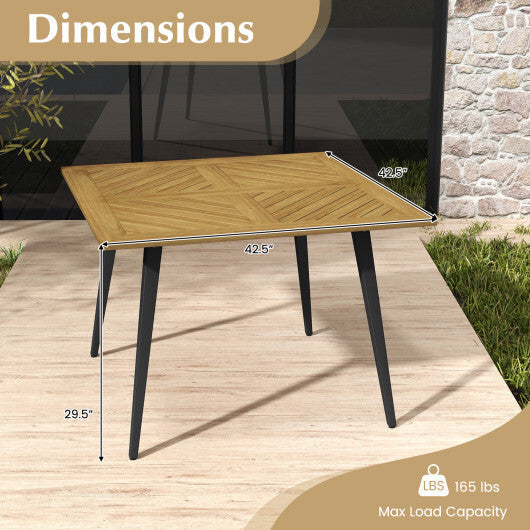 4-Person Acacia Wood Outdoor Dining Table for Garden Poolside and Backyard W2B