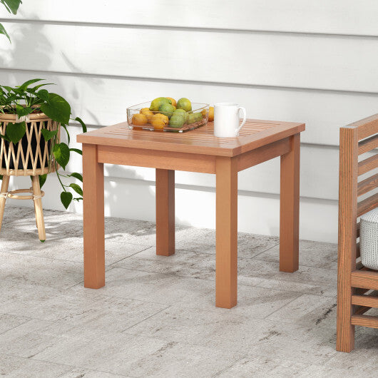 18 Inch Square End Outdoor Adirondack Side Table with Slatted Tabletop W2B