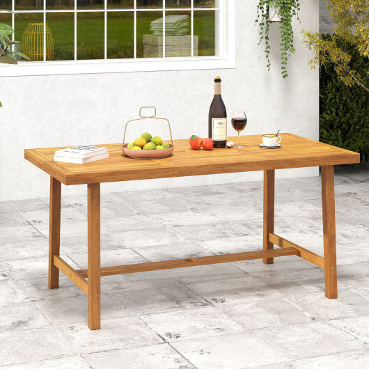 Acacia Wood Dining Table for 6 People Heavy-Duty Indoor Outdoor W2B