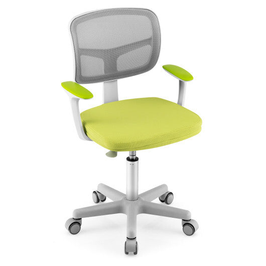 Adjustable Desk Chair with Auto Brake Casters for Kids-Blue W2B