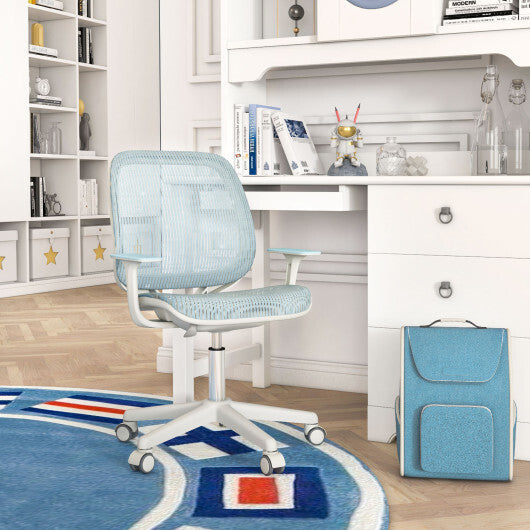 Swivel Mesh Children Computer Chair with Adjustable Height-Blue W2B