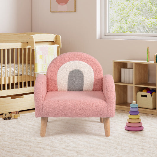 Kids Armchair with Comfy Backrest and Armrests-Pink W2B