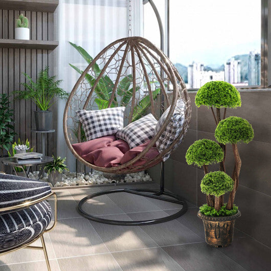 3 Feet Decorative Artificial Cedar Topiary Tree with Rattan Trunk W2B