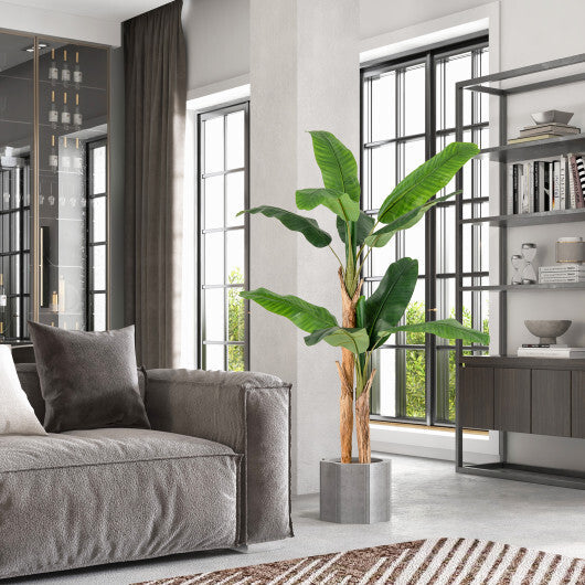 5.5/6.5 Feet Tall Artificial Banana Tree with 10/27 Large Leaves-6.5 ft W2B