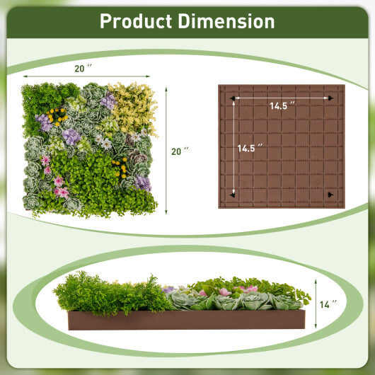 20" x 20" 3D Hanging Succulents with 10 Types of Mixed Faux Plants for Balcony Home W2B