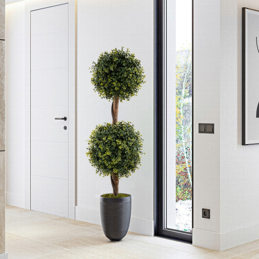 Set of 2 Artificial Double Topiary Ball Trees W2B