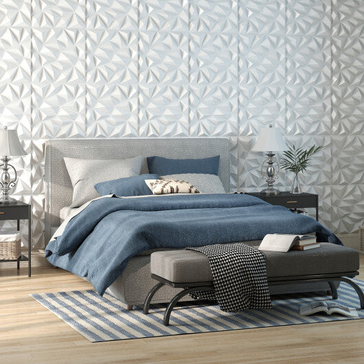 40-Pack 3D Wall Panels with Decorative Diamond Patterns-White W2B