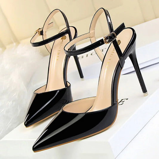 BIGTREE Shoes Fashion High Heels Shoes Patent Leather Woman Pumps Sexy Women Heels Blue Sliver Stiletto Heels Women Sandals 2026 Pi-Mart