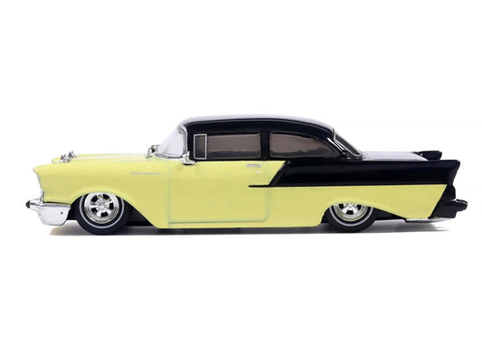 1957 Chevrolet One-Fifty Lowered Colonial Cream and Onyx Black 1/64 Diecast Model Car by IXO Models IXO