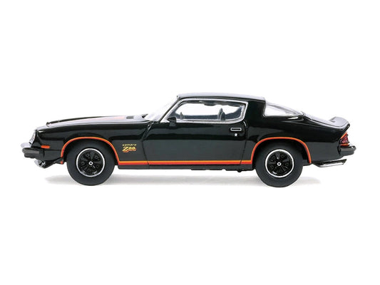 1977 Chevrolet Camaro Z28 Black with Stripes 1/64 Diecast Model Car by IXO Models IXO