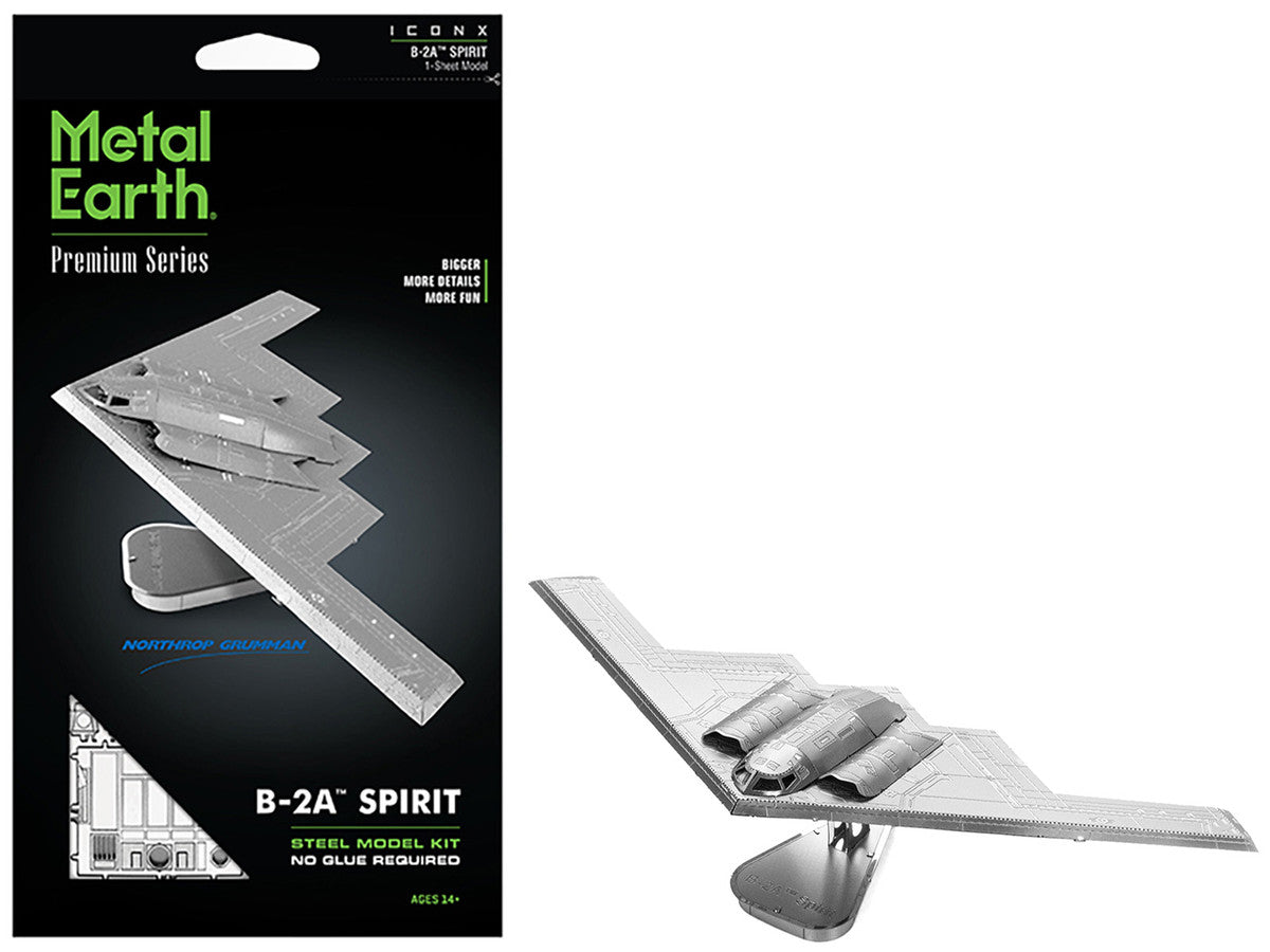 Model Kit Northrop Grumman B-2 Spirit Stealth Bomber Aircraft (Moderate Difficulty) Steel Model by Metal Earth Metal Earth