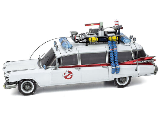 Model Kit Ecto-1 Car White "Ghostbusters" (1984) Movie (Challenging Difficulty) Steel Model by Metal Earth-1