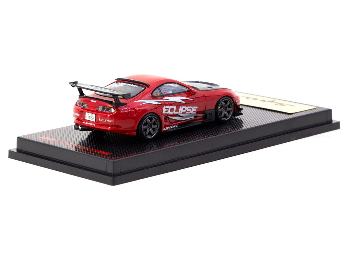 Toyota Supra (JZA80) RZ RHD (Right Hand Drive) "Eclipse Racing Concept" Red with Carbon Hood 1/64 Diecast Model Car by Ignition Model Ignition Model