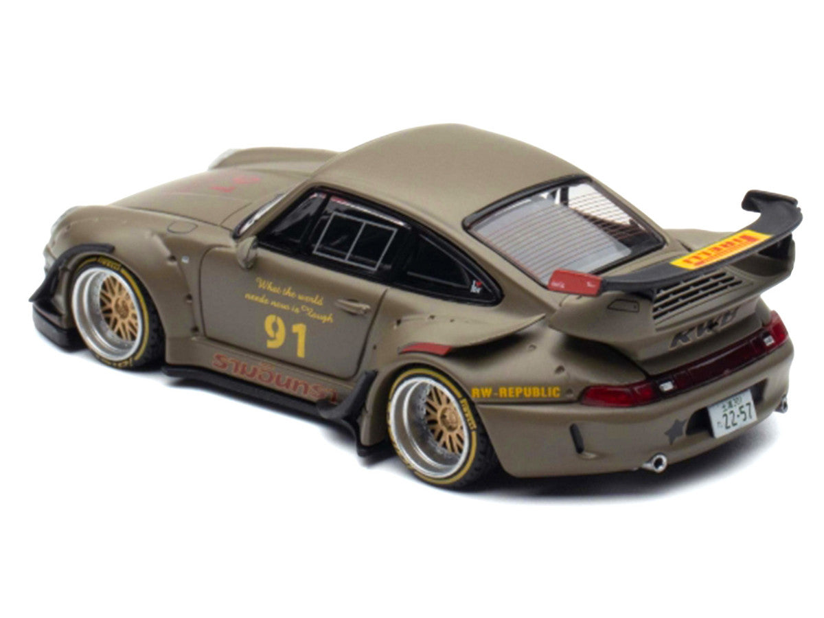 RWB 993 #91 Matt Green with Graphics 1/64 Diecast Model Car by Ignition Model Ignition Model