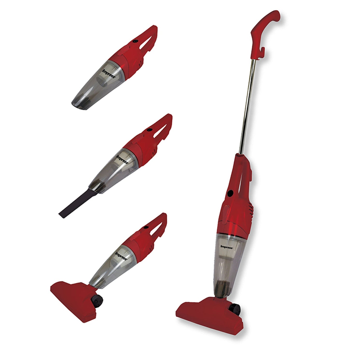 Impress GoVac 2-in-1 Upright-Handheld Vacuum Cleaner- Red W2B