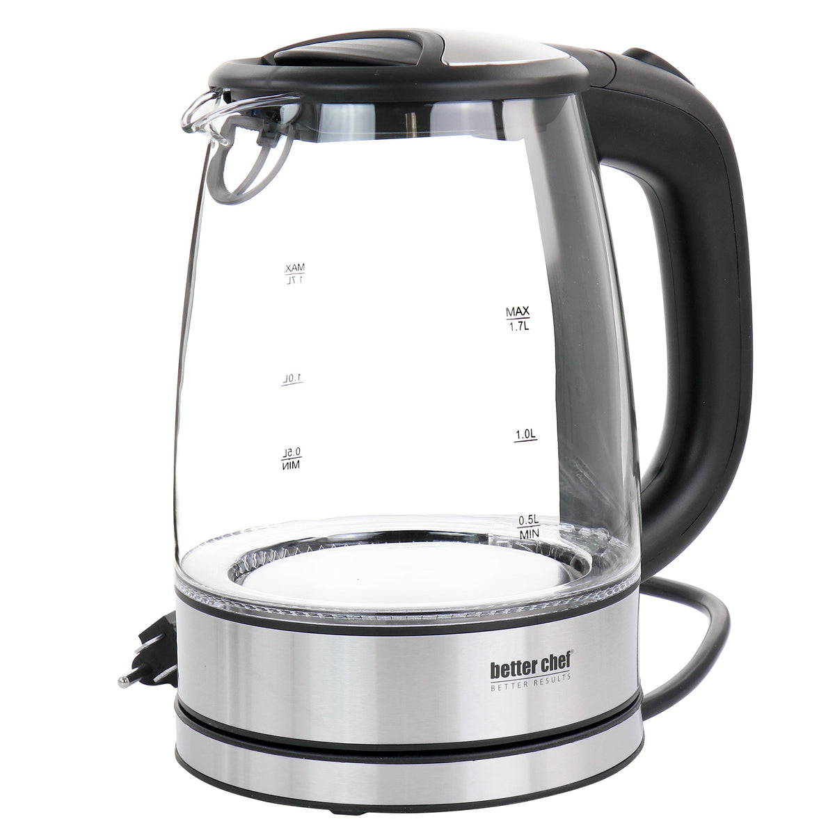 Better Chef 1.7 Liter 360 Degree Glass Cordless Electric Kettle W2B