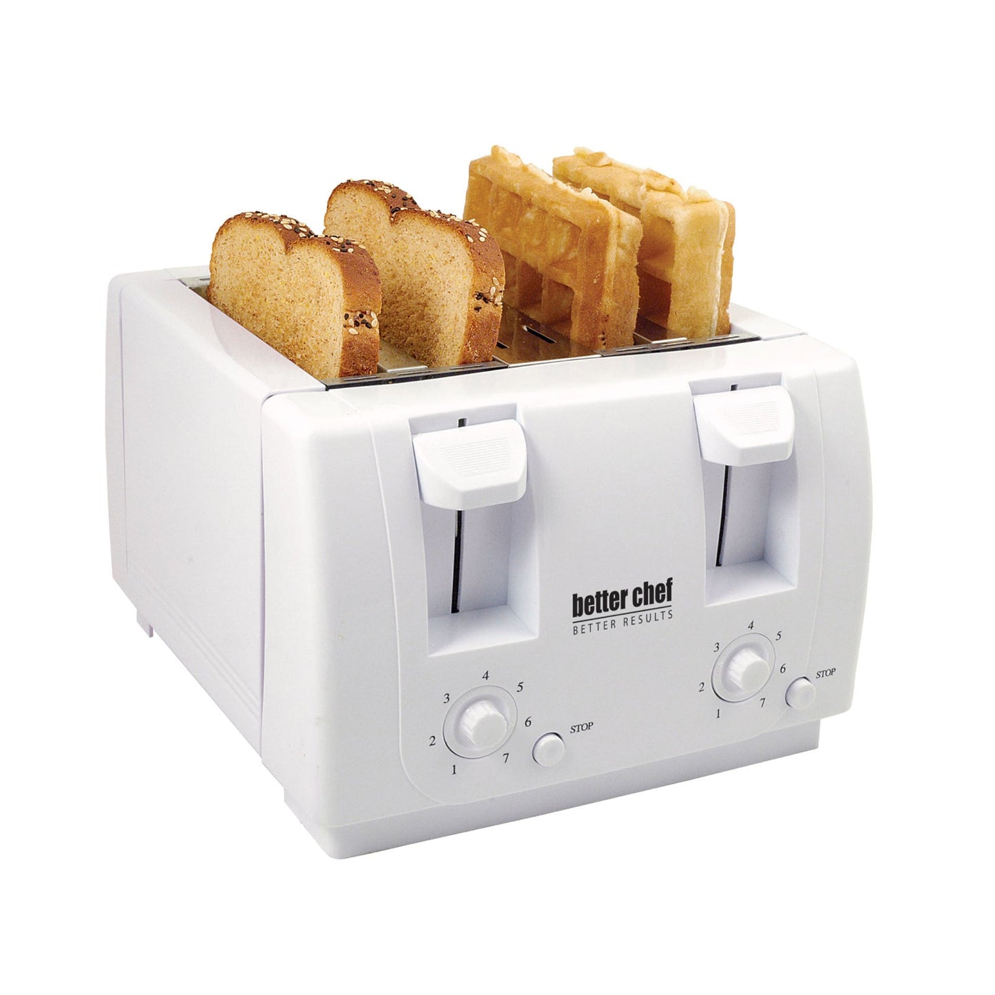 Better Chef 4 Slice Dual-Control Toaster in White W2B