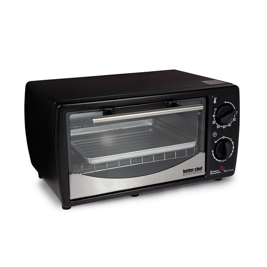 Better Chef 9 Liter Toaster Oven Broiler- Black With Stainless Steel Front W2B