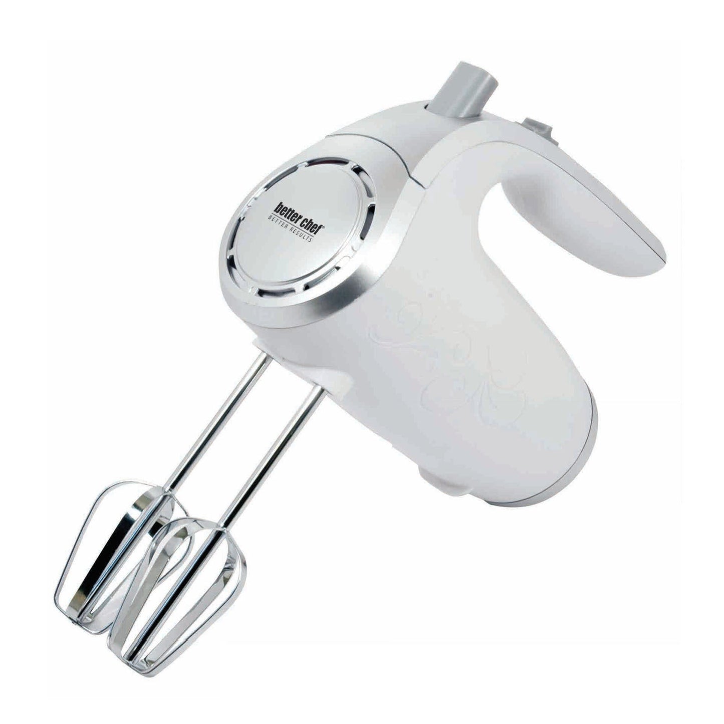 5-Speed 150-Watt Hand Mixer White w/ Silver Accents W2B