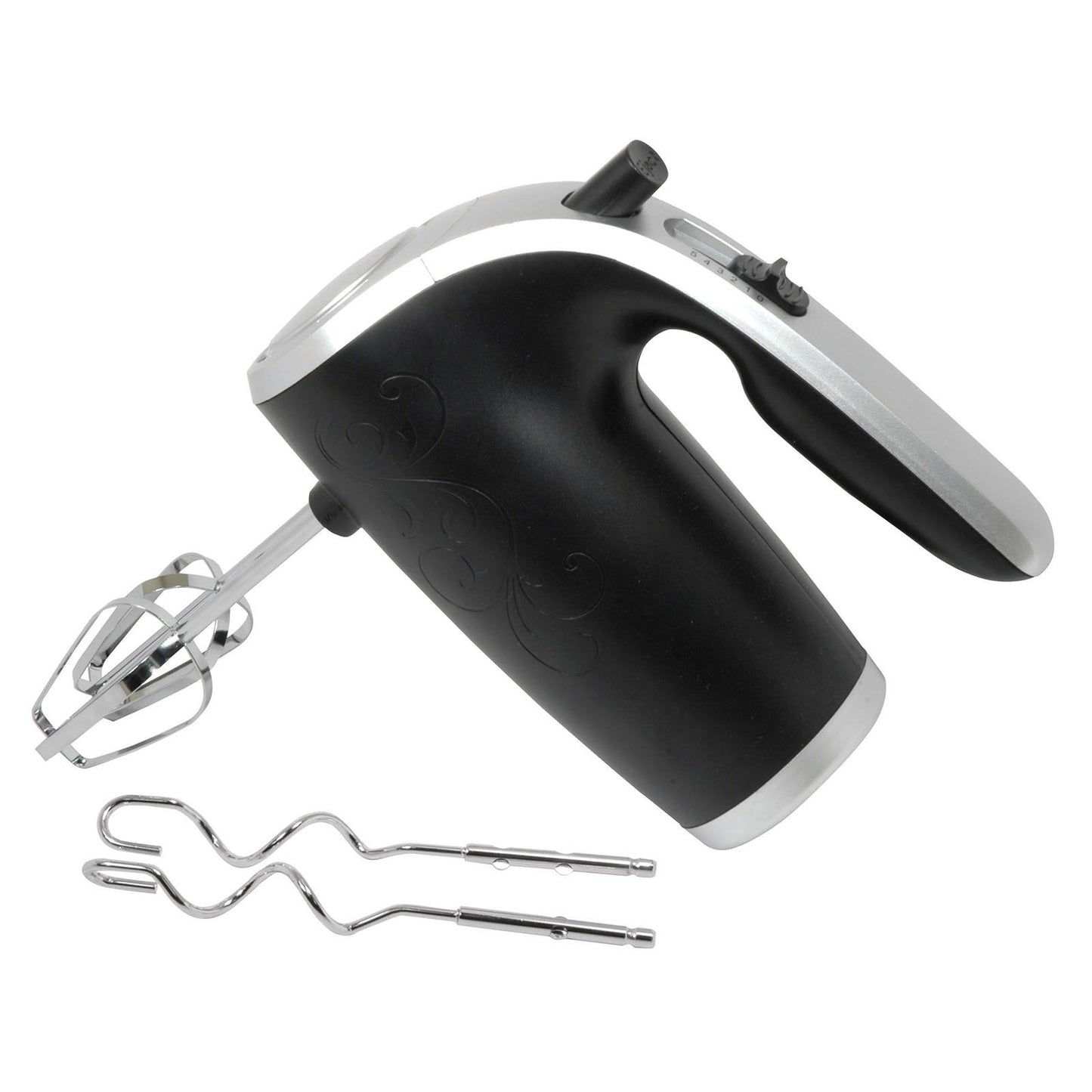 5-Speed 150-Watt Hand Mixer Black w/ Silver Accents W2B