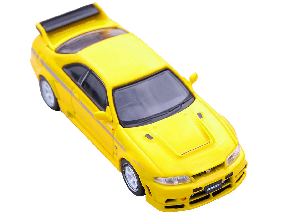Nissan Skyline GT-R (R33) Nismo 400R RHD (Right Hand Drive) Lightning Yellow with Silver Stripes 1/64 Diecast Model Car by Inno Models Inno Models