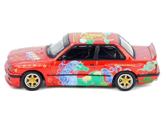 Pandem Rocket Bunny E30 "Year of the Horse - Chinese New Year 2026 Special Edition" Red Metallic with Graphics Limited Edition to 8888 pieces Worldwide 1/64 Diecast Model Car by Inno Models-1