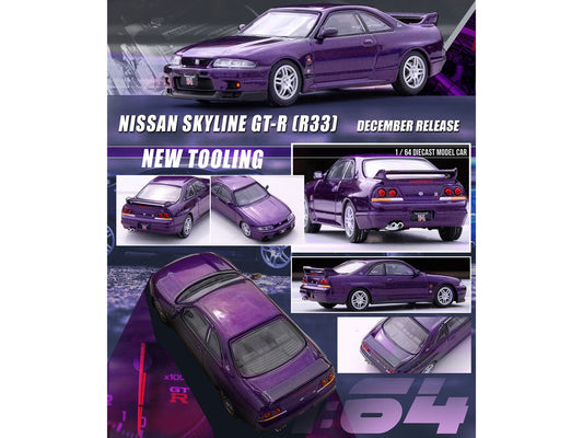 Nissan Skyline GT-R (R33) RHD (Right Hand Drive) Midnight Purple Metallic 1/64 Diecast Model Car by Inno Models Inno Models
