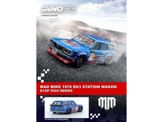 1976 Mazda RX3 Station Wagon RHD (Right Hand Drive) #12 "Mad" Mike Whiddett "D1 Grand Prix" (2024) 1/64 Diecast Model Car by Inno Models Inno Models