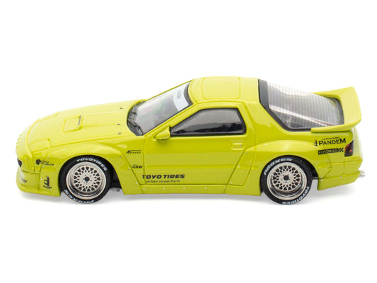 Mazda RX-7 (FC3S) "Pandem Aero" RHD (Right Hand Drive) Lime Green "The Model Car Show Malaysia 2025 Event Edition" 1/64 Diecast Model Car by Inno Models-1