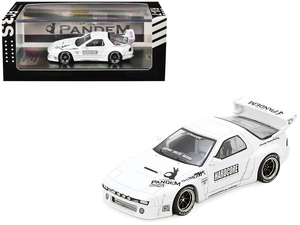 Mazda RX7 (FC3S) "Pandem Aero" Widebody Kit White with Graphics 1/64 Diecast Model Car by Inno Models Inno Models