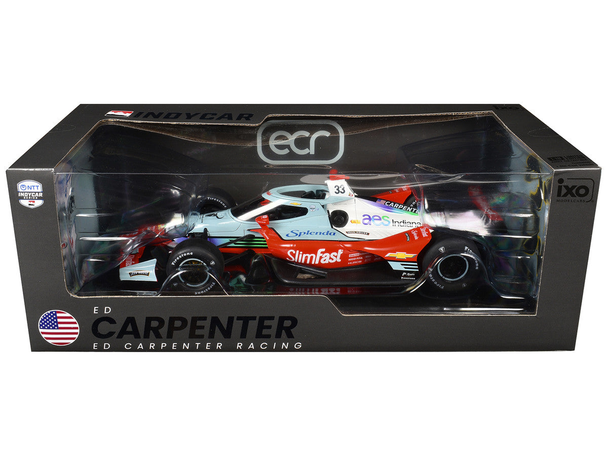 Dallara IndyCar #33 Ed Carpenter "Slim Fast" Ed Carpenter Racing (Road Course Configuration) "NTT IndyCar Series" (2026) 1/18 Diecast Model Car by IXO Models-0