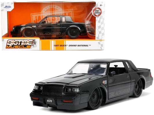 1987 Buick Grand National Black Metallic "Blackbird" "Bigtime Muscle" Series 1/24 Diecast Model Car by Jada Jada