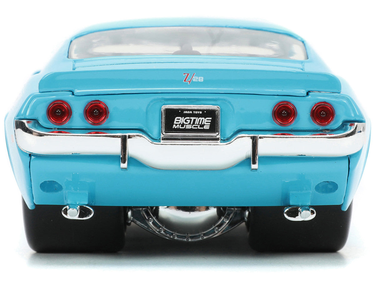 1971 Chevrolet Camaro Z/28 Light Blue with White Stripes "Bigtime Muscle" Series 1/24 Diecast Model Car by Jada Jada
