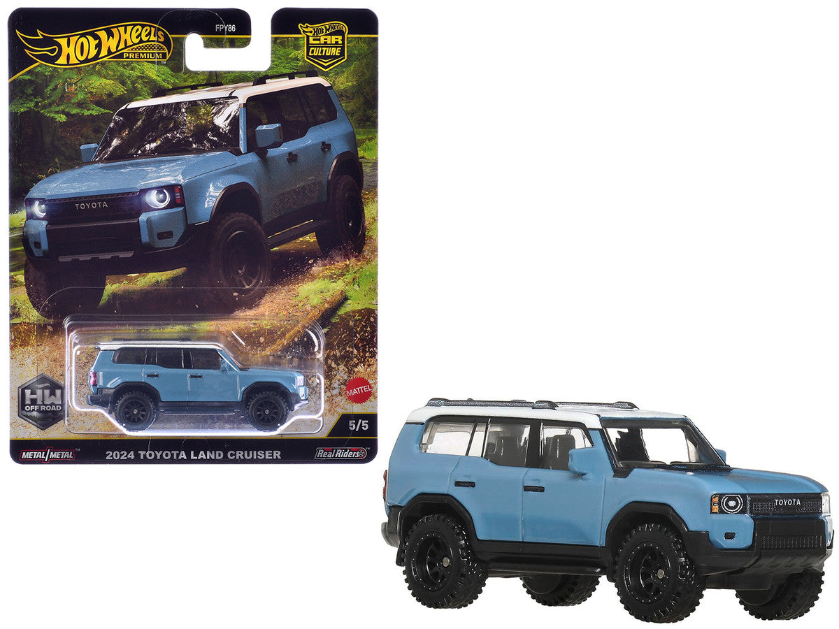 2024 Toyota Land Cruiser Blue with White Top "HW Off Road" Series Diecast Model Car by Hot Wheels-3