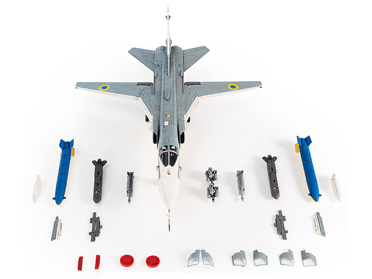 Sukhoi Su-24M Fencer-D Bomber Aircraft "Ukraine War" (2023) Ukrainian Air Force 1/72 Diecast Model by JC Wings JC Wings