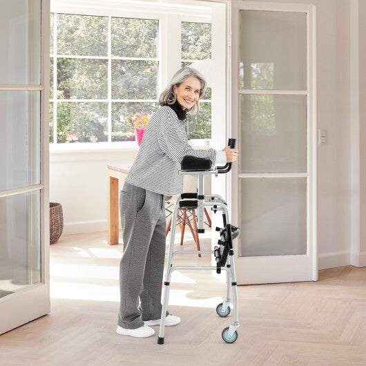 Versatile Rolling Walker for Rehabilitation Training-Silver - Color: Silver W2B
