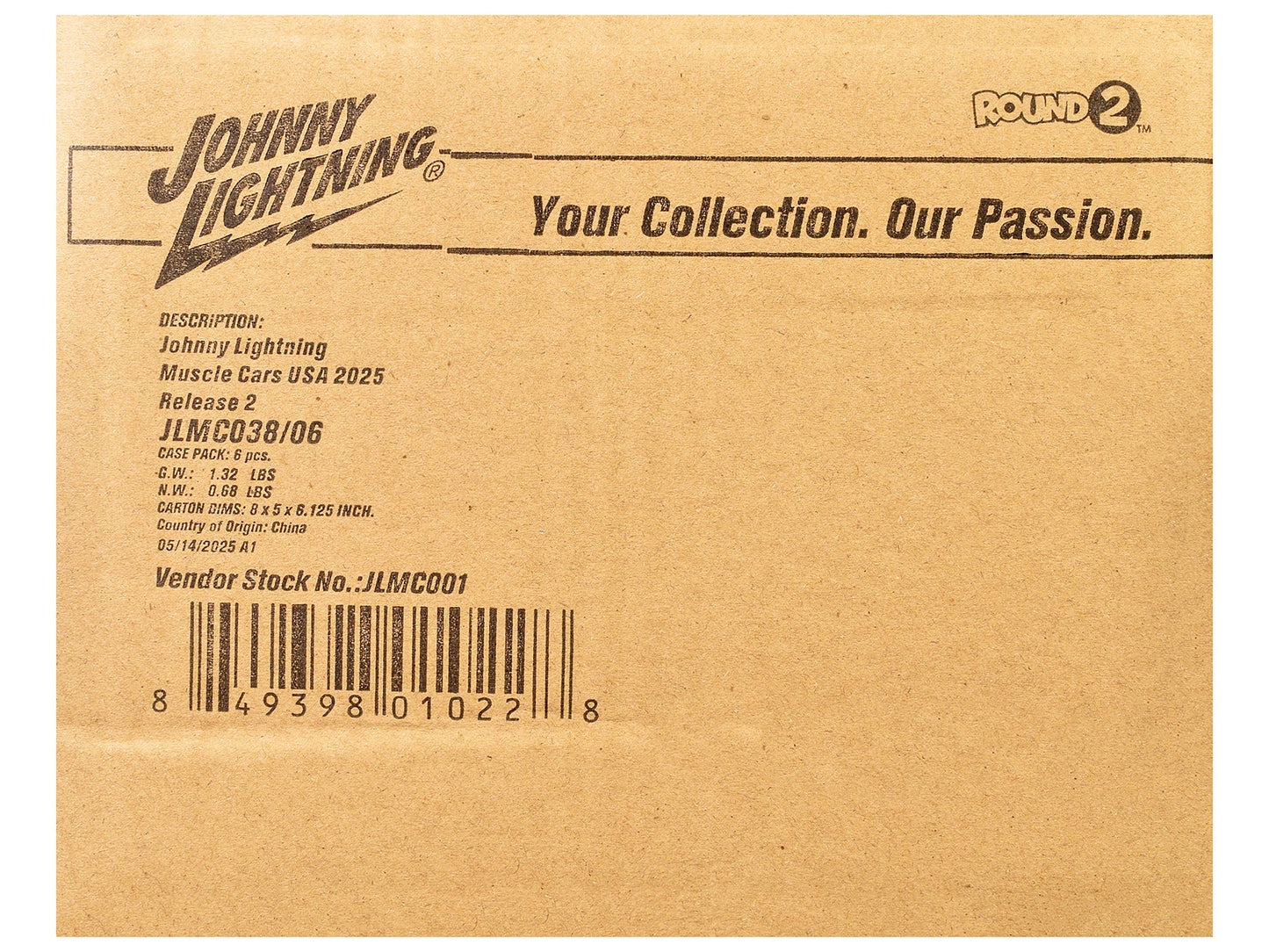 "Muscle Cars USA" 2025 Release 2 Set of 6 pieces 1/64 Diecast Model Cars by Johnny Lightning