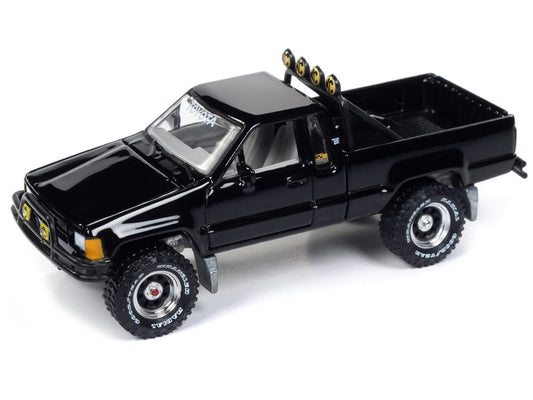 1985 Toyota SR5 Pickup Truck Black "Mystery Matinee" Movie Pop Culture 2024 Release 1 1/64 Diecast Model Car by Johnny Lightning Johnny Lightning