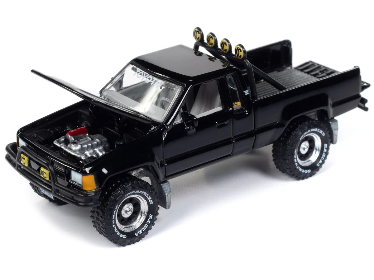 1985 Toyota SR5 Pickup Truck Black "Mystery Matinee" Movie Pop Culture 2024 Release 1 1/64 Diecast Model Car by Johnny Lightning Johnny Lightning
