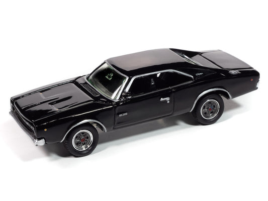1968 Dodge Charger R/T Black "John Wick" (2014) Movie "Pop Culture" 2025 Release 1 1/64 Diecast Model Car by Johnny Lightning-1