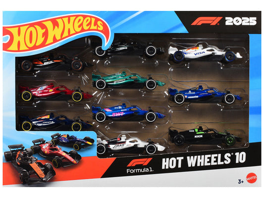 2025 Formula 1 World Championship 10 piece Set Diecast Model Cars by Hot Wheels Hotwheels