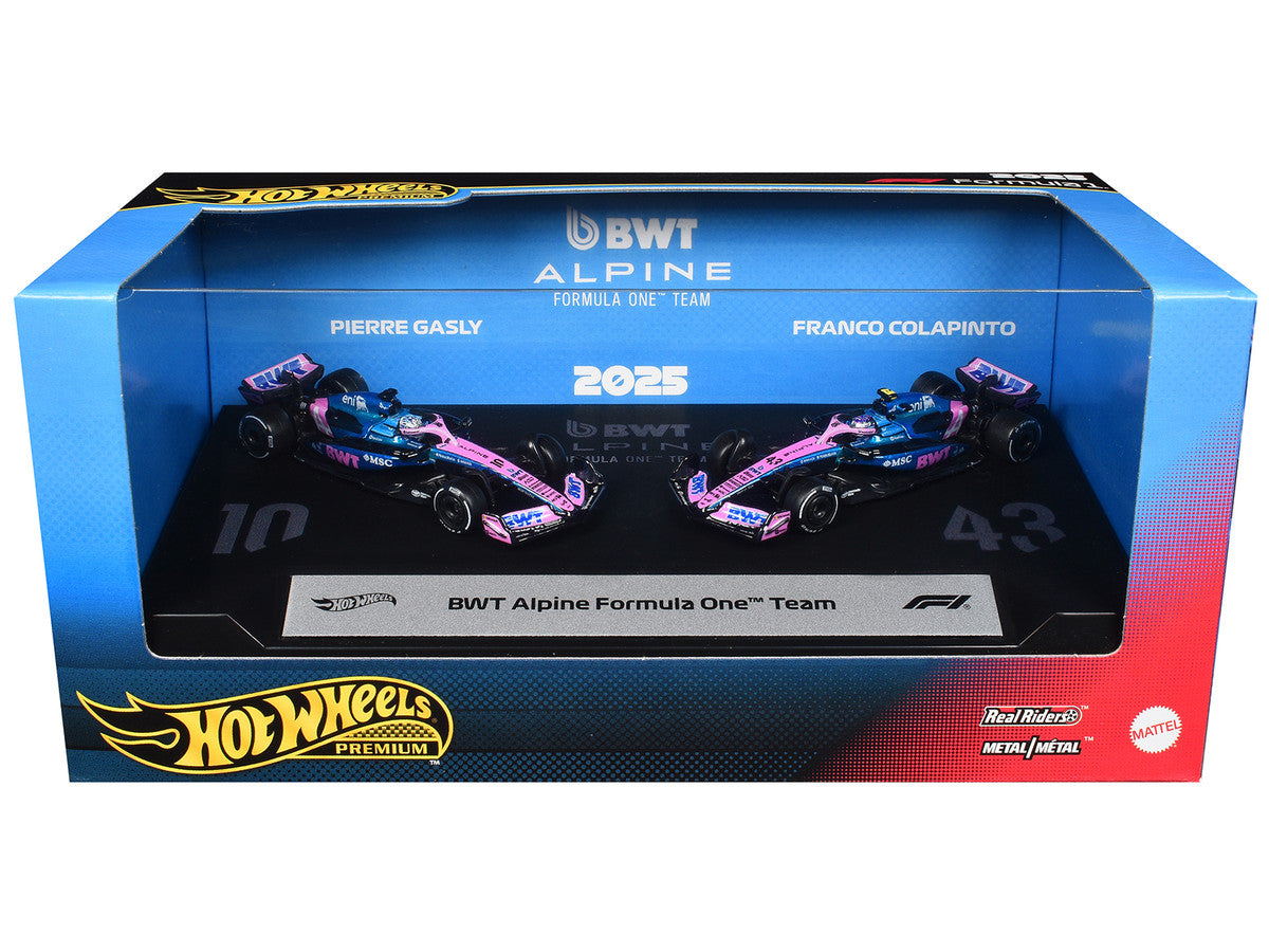 "BWT Alpine Formula One Team" Formula One F1 World Championship (2025) 2 Piece Set Diecast Model Cars by Hot Wheels Hotwheels