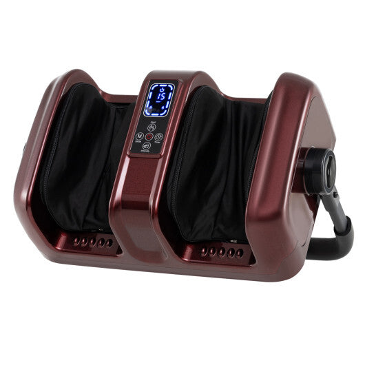 Foot and Calf Massager with Heat Shiatsu Deep Kneading Rolling Smart Electric Leg Massager-Black W2B