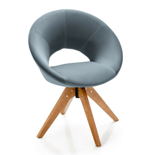 Swivel Accent Chair with Oversized Upholstered Seat for Home Office-Blue