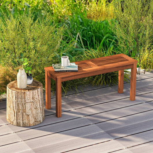 2-Seater Patio Backless Dining Bench with Breathable Slatted Seat W2B
