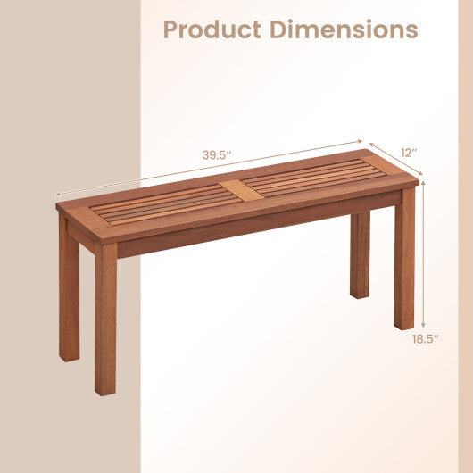 2-Seater Patio Backless Dining Bench with Breathable Slatted Seat W2B