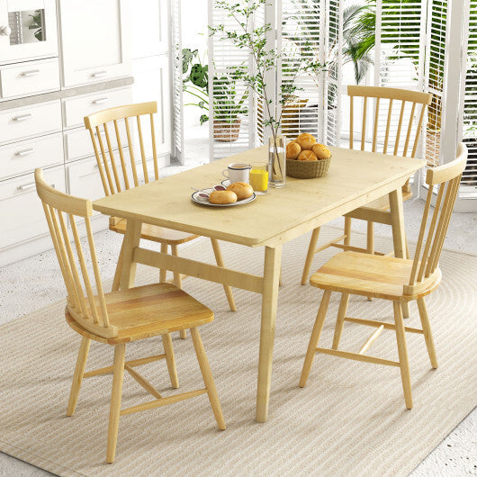 Set of 2 Windsor Dining Chairs with High Spindle Back-Black W2B