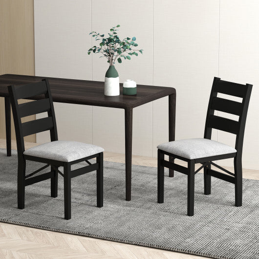 Modern Upholstered Folding Chairs Set of 2 with Comfy Backrest-Black W2B